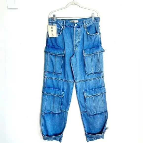 GRLFRND Blue Straight Leg Jeans - Picture 6 of 12